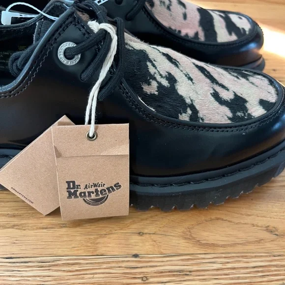 NEW Dr. Martens Zeffir 3i Bex Buttero Hair On Black Leather Men Size 9/Womens 10 - Picture 6 of 9